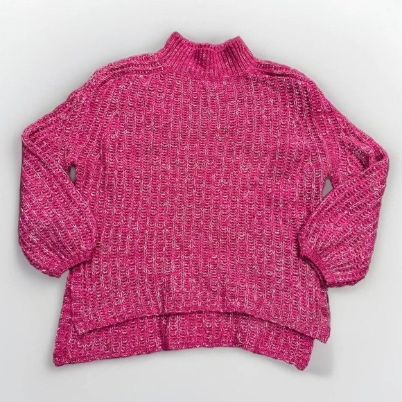 Anthropologie Pilcro Women's Sweater Chunky Knit Wool Linen Tunic Pink Slouchy - Picture 2 of 13